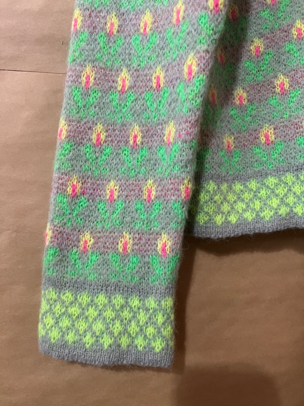 Dr Bloom | Voltereta Sweater Floral Jacquard Button Neck Alpaca Blend Size S/M - Picture 9 of 13
